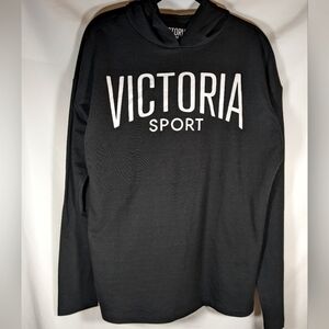 New Victoria Sports Black Long Sleeve Hoodie  Cotton Blend Size Small